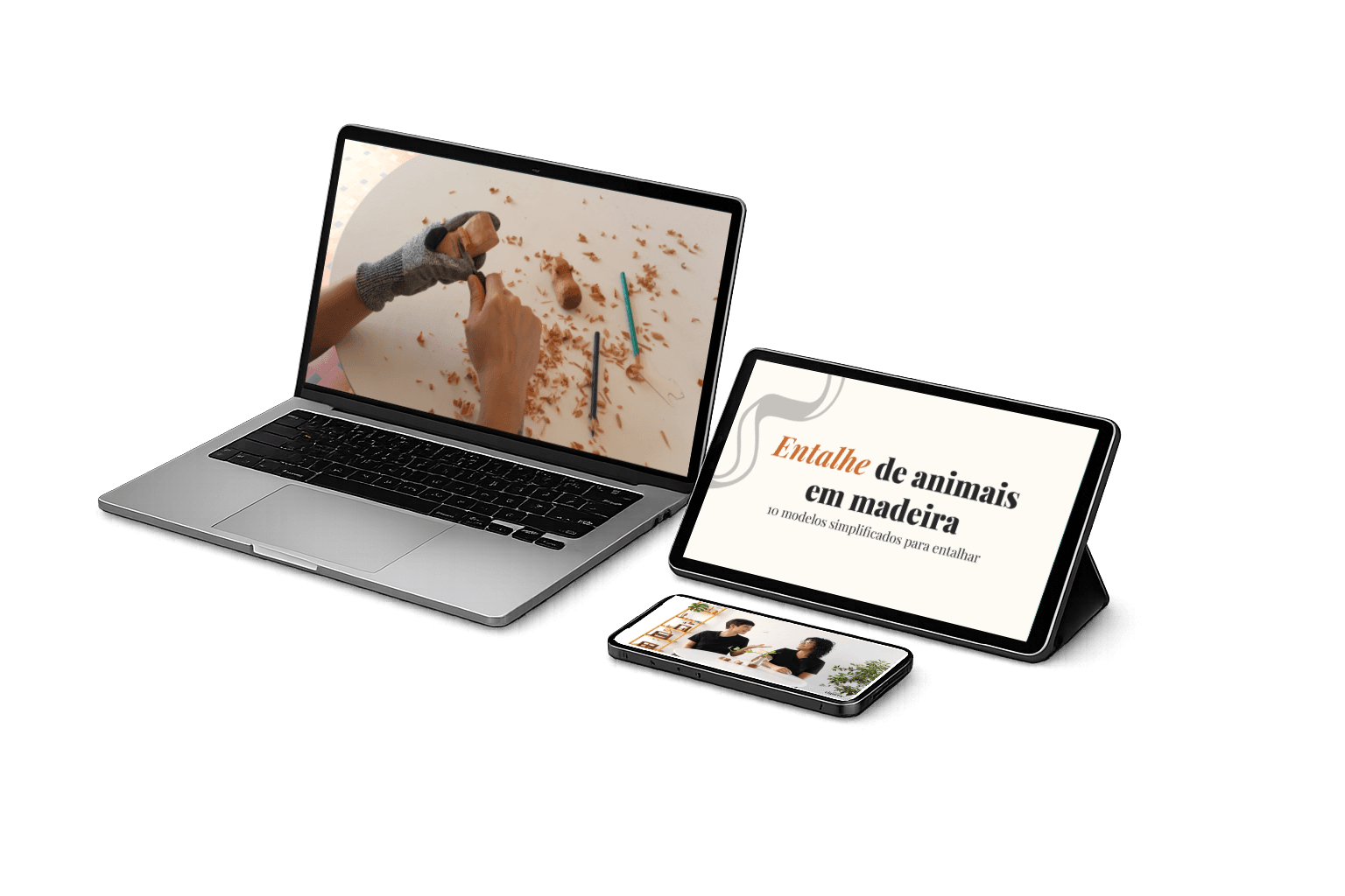 Montagem do e-book em celular, tablet e computador